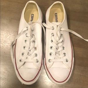 Converse white leather low top sneakers